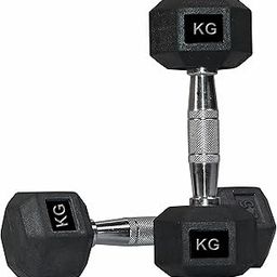 Hex Dumbbells with Rubber Coating, Standard Weights in Kg, Professional Quality (10 kg(5kg+5kg))-image-30