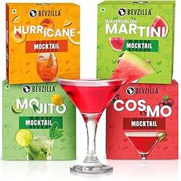 Bevzilla Mocktail Mixer Powder Combo Pack - Hurricane, Martini, Mojito & Cosmo (20 Servings) | Non-Alcoholic, Low-Calorie, Instant & Refreshing | Perfect for Guilt-Free Party Mocktails-image-7