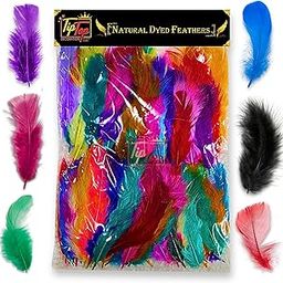 TIPTOP DECORATION Natural Dyed Feathers 10 cm (80 pieces) (Playful Multi)-image-15