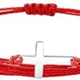 Adjustable Braided Stainless Steel Corss Multicolor Rope String Handmade Braided Bracelet for Men Women Lucky Protection Religious Faith Jewelry-image-12