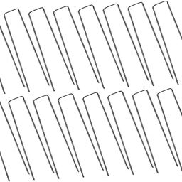 TINEASUR 50pcs Shaped Ground Staples for Landscaping Grass Pegs for Securing Artificial Turf Garden and Tent Anchoring Easy to Install Resistant Design-image-1