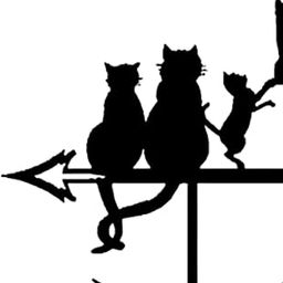 ATORSE Cat Metal Weathervane Vintage Wind Direction Indicator for Porch Lawn Garden-image-53