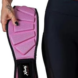 Xfinity Fitness 6 Inches Gym Belt with Adjustable Buckle Hook Loop 10mm Double Reinforced Stitch Weight Lifting Belt (Medium, Pink)-75