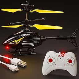 KIDZYMON® RC Helicopter with Safety Sensor, Gun Shape Black Remote, 3D led Light, Gravity Sensor, Light Weight, Charging Heli Battery, for Kids Age 4+ Years, Pack of 1, Black (Style 1.3)-image-35