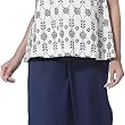 w for woman White Schiffli Sleeveless Top and Parallel Pants Set-picture-27