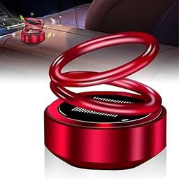HAMSA Car Solar Perfume Air Freshener Auto Rotation Double Ring Suspension Essential Oil Diffuser Aromatherapy Decoration Accessories for Car, Family, Vehicle, Home, Office (Red)(PACK OF 1)-5