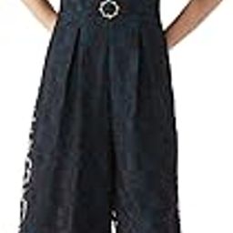Women's Black & Teal V-Neck Raglan Sleeve Solid Lace Overlaid Regular Jumpsuit-image-13