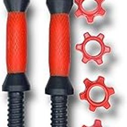 Artino PVC Coated 14-Inch Dumbbell Rods with Plastic Nuts For Weight Lifting workout Bar Red (Pack of 2 Pcs)-image-54