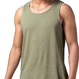 Relaxed Fit Cotton Rich Blend Waffle Texture Anti- Bacterial Super Premium Solid Tank Top Gym T shirts for Men Pack of 1-image-77