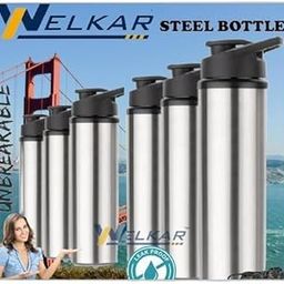 Stainless Steel Water Bottle 950 ml Each Set of 6 Silver | Gym Bottle | Home | Kitchen | Hiking | Treking Bottle | Travel Bottle (P|Design - 910for Home 815 Kitchen-image-32