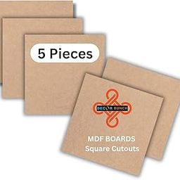 Decor Bunch MDF Wooden Squares, Natural Unfinished Wood Slices, 5 Pieces, for Resin Art, Pyrography, Painting, DIY Crafts (Size - 4 inch x 4 inch x 2 mm)-image-71