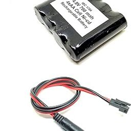 INVENTO 1Pcs 4.8V 700mAh Ni-cd Rechargeable 1.2V x 4 AA Cell Battery Pack with 5.5mm DC Male Jack Plug wire 500mm Long-15