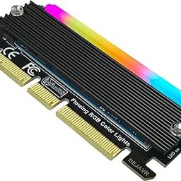 PCIe NVMe M.2 SSD Adapter Expansion Card with RGB Light Bar and Aluminum Heatsink Solution, Supports PCI-Express 3.0 4.0 and X4 X8 X16 Slots.-8