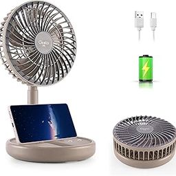 Gesto High Speed Rechargeable Table Fan for Home– Foldable USB Charging Battery Fan With Led Light | 2400mAh Battery for Upto 8 Hours Runtime| 3 Speed Modes Portable fan for Home, Office,Kitchen-Grey-image-20