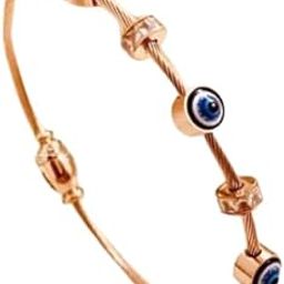 evil eye bracelet for woman Evil Eye Bangles for women Anti Tarnish Stylish Adjustable Bracelet for girls Rose gold Kada for Women Accessories Jewellery Women Girls friendship crystal A559-56
