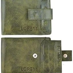 Green Removable Card Holder Bi-Fold Faux Leather 7 ATM Card Slots Wallet for Men WL22-C-image-30
