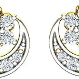 18KT Yellow Gold and Diamond Stud Earring for Women-image-86