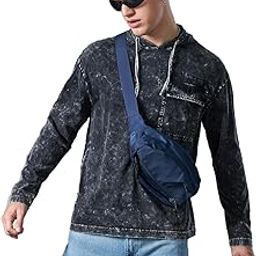 Men's 100% Cotton Solid Oversized Fit Hooded T-Shirt-image-29