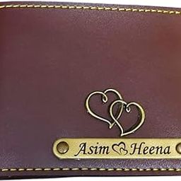 Men's Personalized Wallet I Customized Slim Stylish Leather Purse with Name & Charm I Unique Birthday Anniversary Gift for Men/Boy Love Husband Employees Clients (Brown)-picture-45