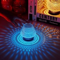 Sparlune Wine Glass Crystal RGB LED Table Lamp | 16 Color Changing Touch & Remote Control | USB Rechargeable Romantic Night Light for Bedroom & Home Decor-image-47