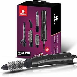Havells 1000 Watts Air Care Volumizer Hair Dryer | Pre-Styling Half Brush, Stylish Curlers, Smoothening Roller Brush | Suitable For All Hair Types | Black | Hc4085-31