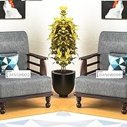 DaneWood 1 Seater Sofa - Set of 2 Combo | Single Seater Arm Chair for Living Room, Drawing Room & Office Lounge | Sheesham Wood, Dark Finish, Standard Sofa, Brown-image-76