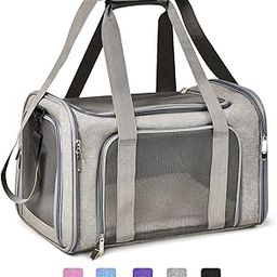 Henkelion Cat Carriers Dog Carrier Pet Carrier for Small/Medium Cats Dogs Puppies (Up to 15lbs), TSA Airline Approved Small Dog Carrier Soft Sided, Collapsible Waterproof Travel Puppy Carrier - Grey-image-1
