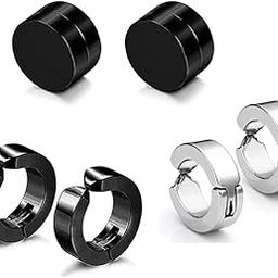 Trendy Round Shaped Press Non-Piercing And Magnetic Style Clip On Barbell Earring Hoop Bali Stud-image-67
