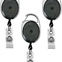 Kite Media - YoYo Ovel, Retractable Reel ID Card Holder - Set of 3 Nos (Black)-image-78