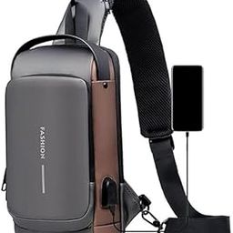 Sling Bag For Men With USB Charging Port Combination Lock Reflective Stripe Chest Bag Crossbody Shoulder Bag For Hiking Men Waist Bag for Men & Women Travel-image-80