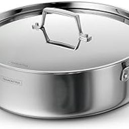 TRAMONTINA Stainless Steel Aeion Triply 30Cm/6.2L Casserole with Ss 304 Lid Healthy, Non Toxic Stock Pot Biryani Sauce Stay Cool Handle 10 Year Warranty by Tramontina, Glossy Finish, 6.2 Liter, Silver-16