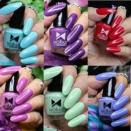 Moraze Nail Polish Nail Enamel | Quick Drying | Glossy Finish | Long Lasting | No Chip Formula | High Shine Nail Polish For Women | No Harmful Chemicals-30 ml (5 ml Each)-picture-17
