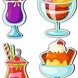 Amazingily Ice Cream Desserts Fridge Magnets- Set of 4 | Travel Souvenir | Refrigerator Magnet | Gifts | Decorative Items for Kitchen Fridge Magnets Set | Multicolor (FM_25)-image-37