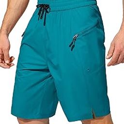Men's Swim Trunks Quick Dry Board Shorts with Zipper Pockets Beach Shorts Bathing Suits for Men - No Mesh Liner, Lake Green, 4X-Large-image-36