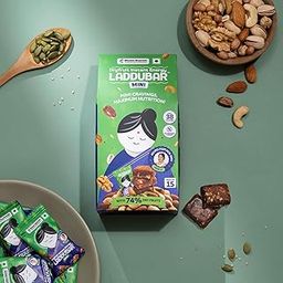 LADDUBAR Minis Dryfruit Energy Bars | No Refined Sugar & Preservatives Free | Bite Size Mini Bars | Pack of 15-34