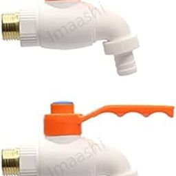 Imaashi Plastic Heavy Duty White Turkey Nozzle Bib Cock Tap for Bathroom Home Kitchen & Garden (Pack of 2)-image-64