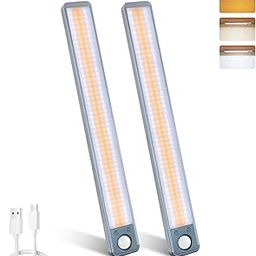 MERTTURM® Under Cabinet Light, 35CM Wireless Closet Light, 3000mAh Rechargeable LED Motion Sensor Light Indoor with 3 Light Colors, Dimmable Under Counter Light for Kitchen Wardrobe Cupboard, 2 Pack-image-47