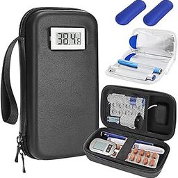 HANNEA® Insulin Cooler Travel Case with 2 Ice Pack Insulin Cooler Box with Temperature Display Medication Diabetic Cooler Bag 4-6 Hours Long Time Insulation Medicine Cold Storage Box, 10x21x6cm-picture-25