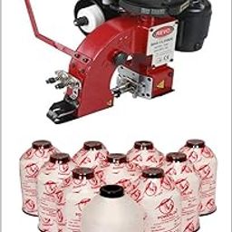 Revo Bag Closer Machine Double Needle With Pump + Powerlon White Bag Closer Thread PP 2 Ply (Pack Of 10)-image-87