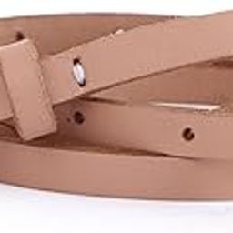 � Girls & Women SLIM/SLEEK Genuine Leather MULTIPURPOSE Belt for Clothing(WIDTH 9MM / WAIST 28"-32" / COLOUR - BEIGE) (4 Design Buckles)-image-15