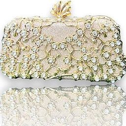 Small Crystal and Metal Elegant Rhinestone Clutch Evening Purse Night Party Clutch for Wedding Cocktail Party and Special Occasions-image-9
