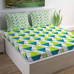 ABHACLOTHO 144 TC 100% Cotton Double Bed Size/Queen Size Bed Printed Flat Bedsheet with 2 Pillow Covers, (Pack of 1), Popularly Known as (90x100) Bed Sheet Double Bed Cotton-image-59