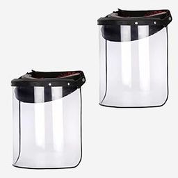 KAELAN 2pcs Face Shield helmet Visor Industrial Safety Coverage Full Face Protector Clear Visibility for men women (White-Transparent)-picture-3