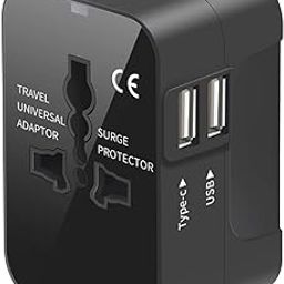 Humble Universal Travel Adapter with Dual USB Charging Ports, International All in One Worldwide Travel Adapter and Wall Charger with Dual USB 2.4A, Works in 150+ Countries, Travel Charger (Black)-10