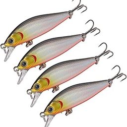 ATORSE 4X Fishing Lures Fishing Tackle Realistic Swimbaits for Panfish Perch Salmon White|Crankbaits-image-23
