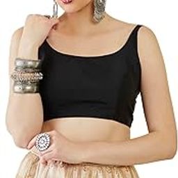 Womens Taffeta Solid Sleeveless Padded Blouse-image-28