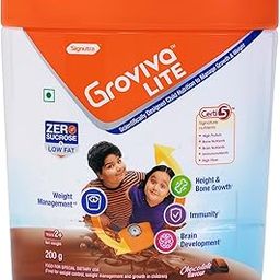 Groviva Lite Child Nutrition to Manage Growth and Weight Chocolate - 200Grams-Jar-image-66