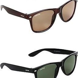 Sunglasses Combo with UV Protection (Lens-Brown & Green||Frame-Brown & Black||SUN-002-003)-50