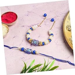 Viditi Evil Eye Bhaiya bhabhi rakhi for Brother and Bhabhi Lumba Combo Set | Evil Eye Couple rakhi for Bhaiya bhabhi rakhi Combo Set with Roli Chawal Pack, rakhi Bracelet For bhabhi-image-21