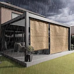 HIPPO Waterproof Chick Blind for Rain Protection Roll Up Blinds for Balcony, Sun Wind Dust & Monsoon Protection Roller Blind (Sand-Dune, 4FTX7FT)-image-43